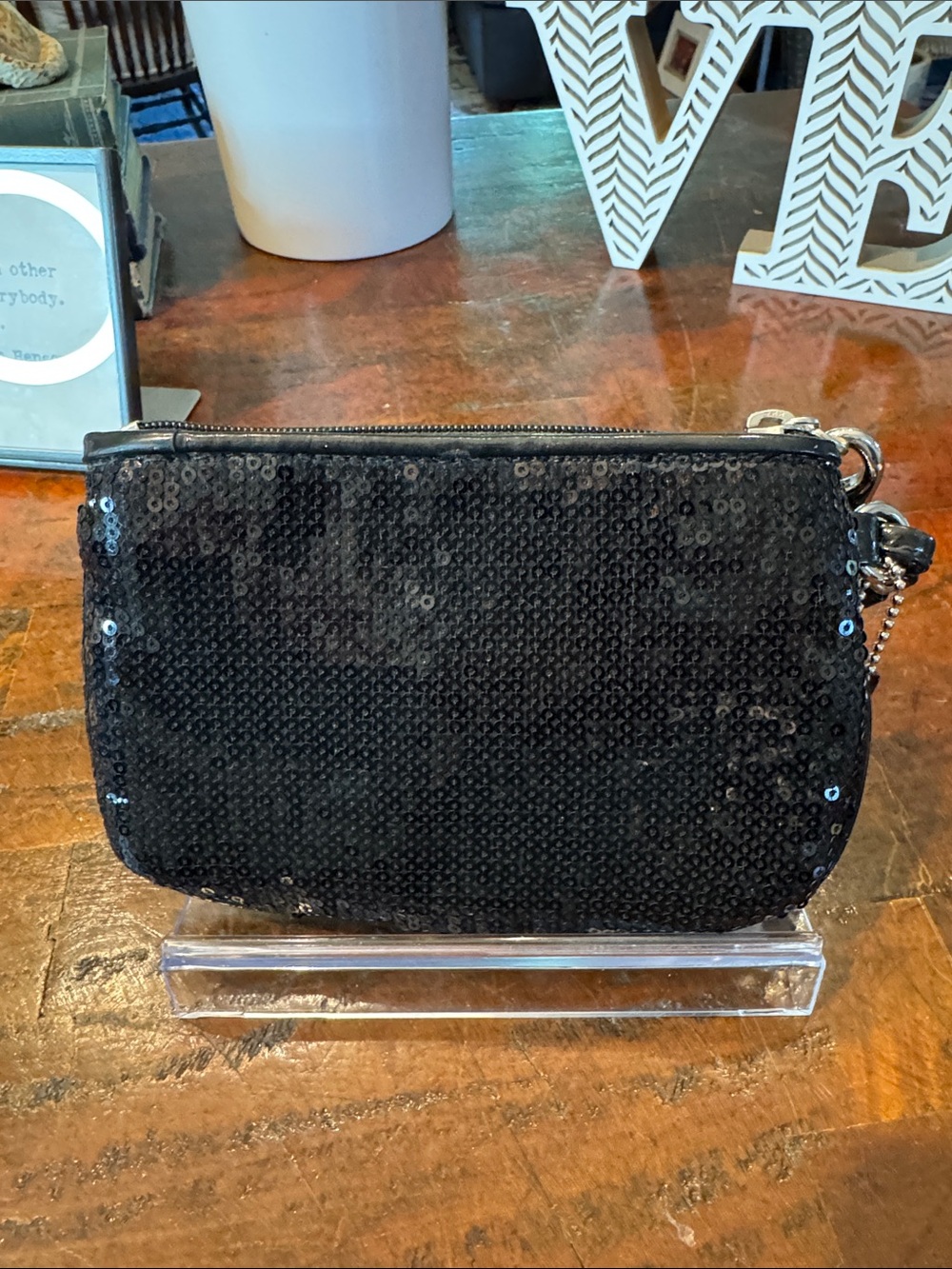 Coach Black Sequin Wristlet Clutch - Picture 4 of 8